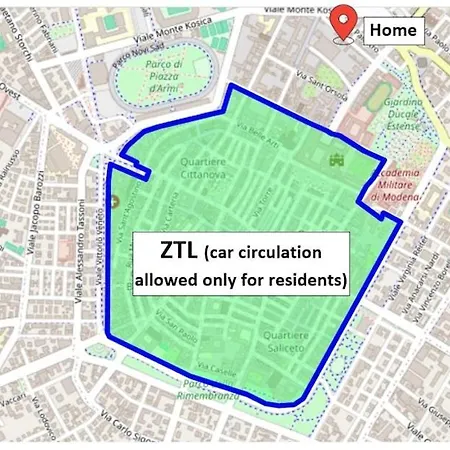 In The Center Of Modena, Piazza Roma And The Ferrari Museum * 摩德纳